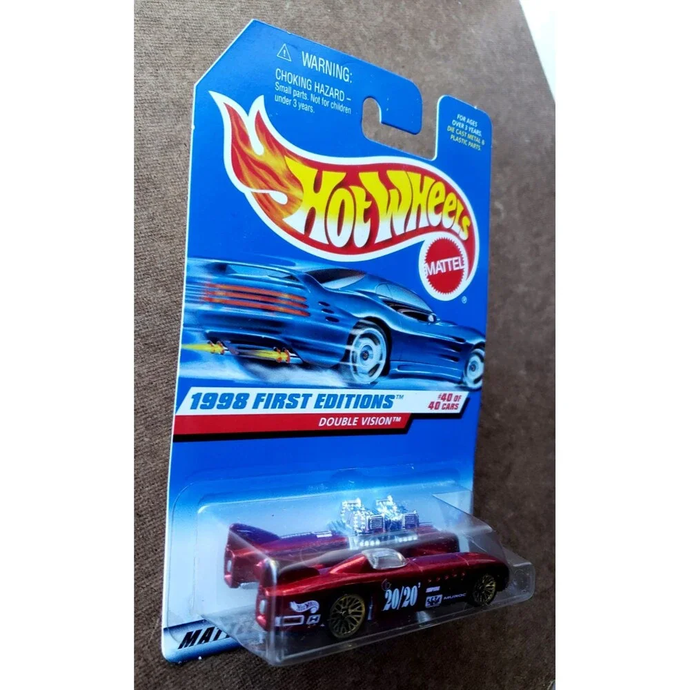 Hot Wheels 1998 First Editions DOUBLE VISION RED 40/40 1:64 #684 Gold Lace Wheel